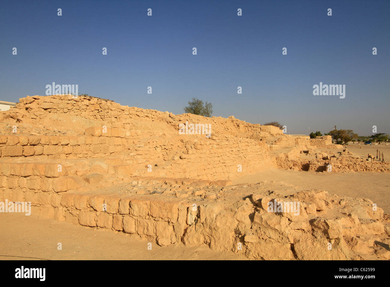 Israel, Arava, remains of Israelite fortresses at Ein Hatzeva, site of biblical Tamar Stock Photo