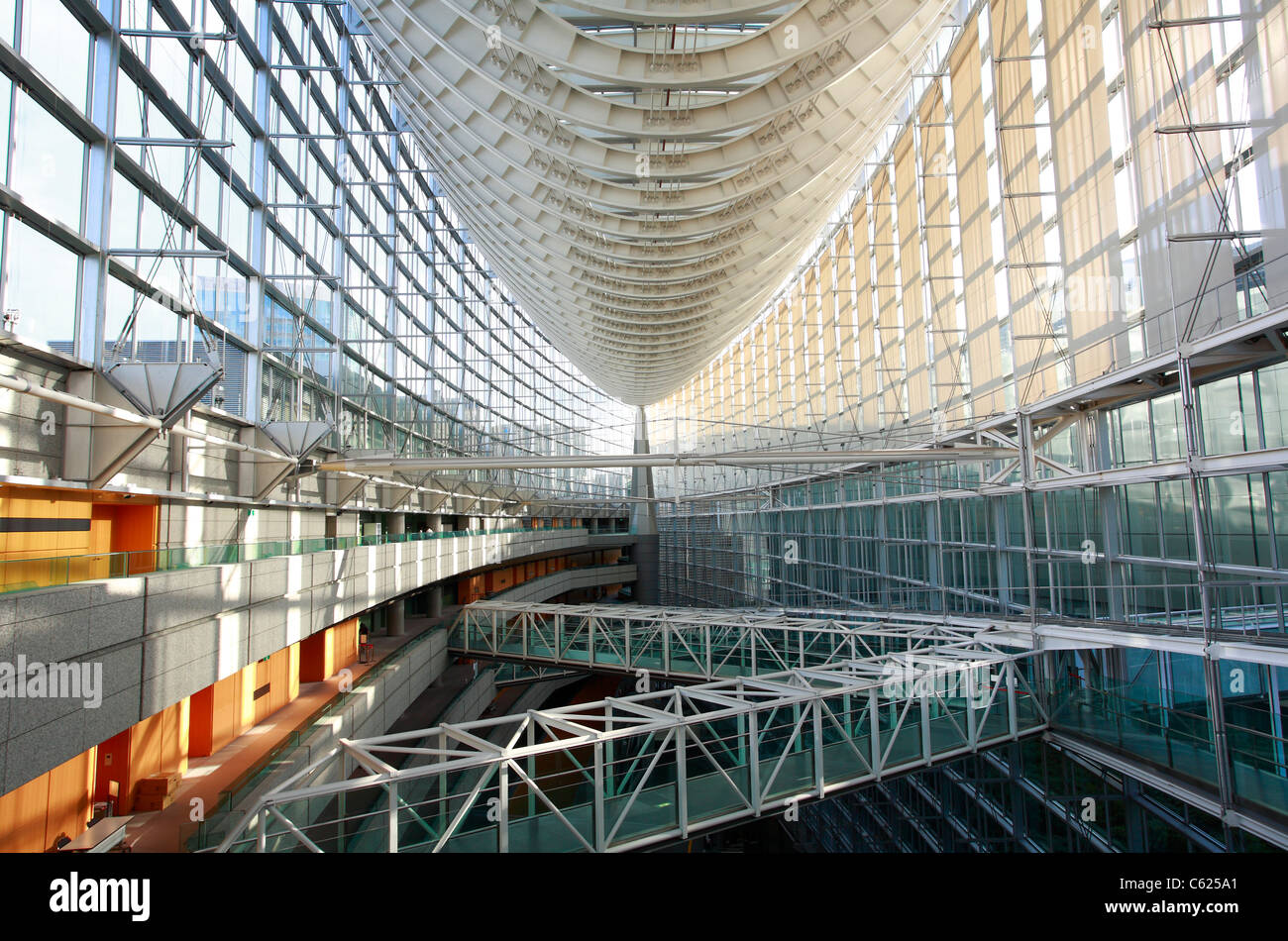 TOKYO - AUGUST 4: Inside the Tokyo International Forum building on August 4, 2011 in Tokyo. Stock Photo