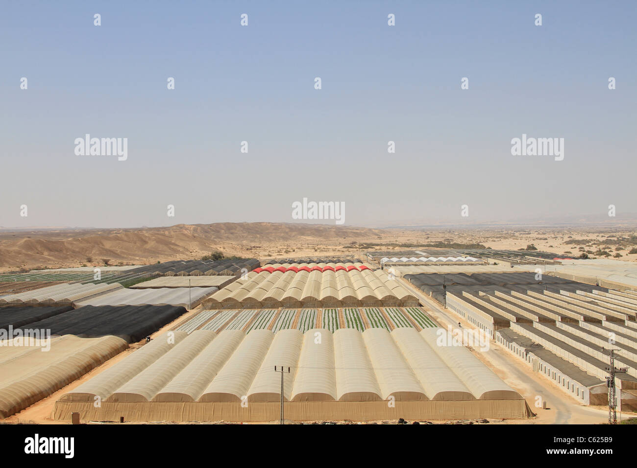 Israel, Arava, greenhouses in Moshav Ein Yahav Stock Photo