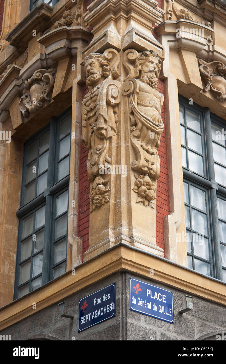 Street corner in Lille France Stock Photo
