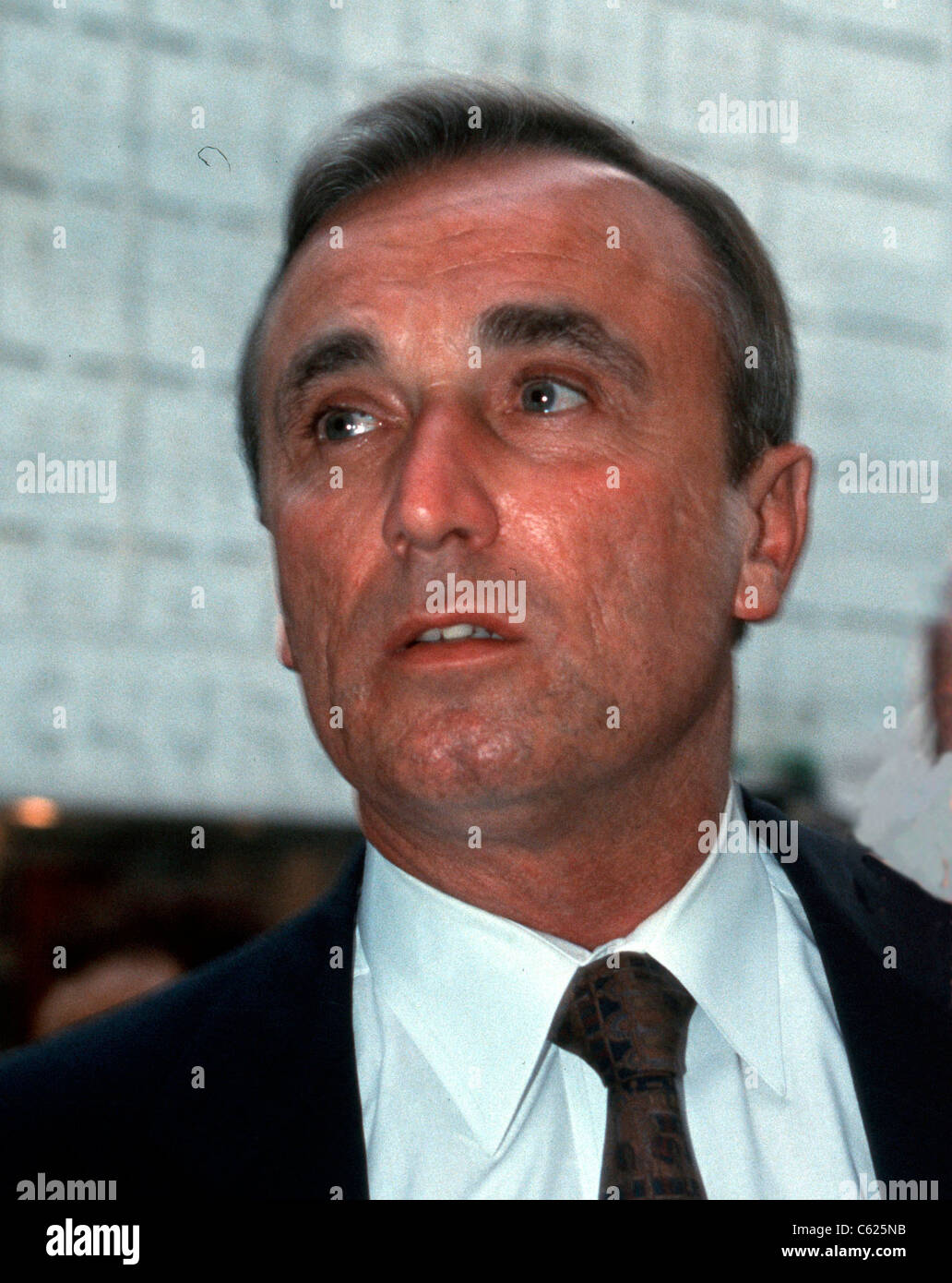 Police Commissioner William Bratton at a Night Out Against Crime Event August 1994. (© Richard B. Levine) Stock Photo