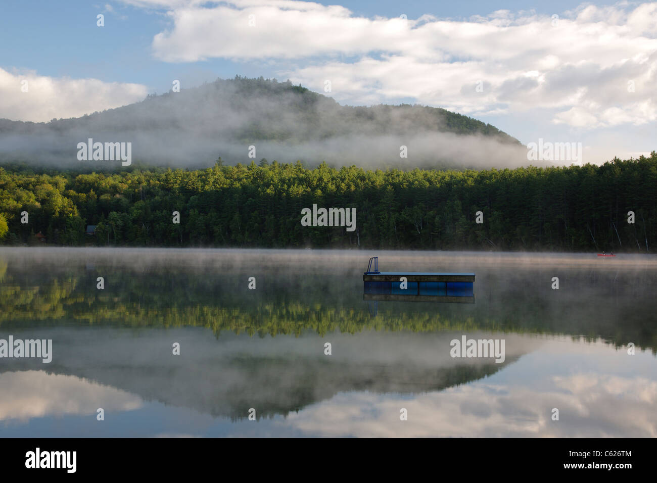 Mirror Lake in Woodstock, New Hampshire USA during the summer months