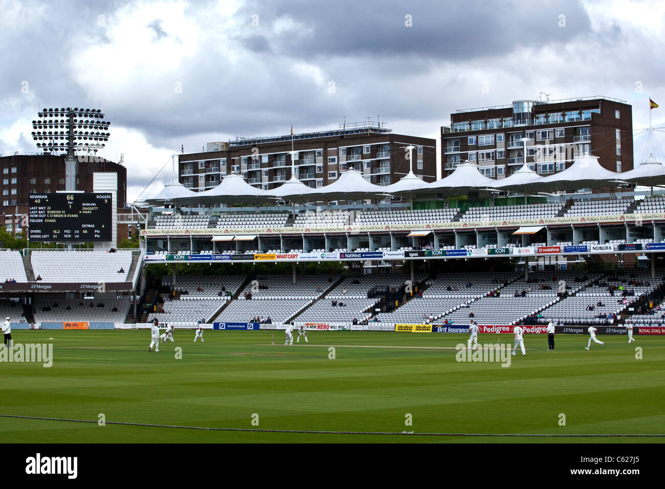 Field of Play and Mound Stand at Lords Cricket Ground Stock Photo Alamy