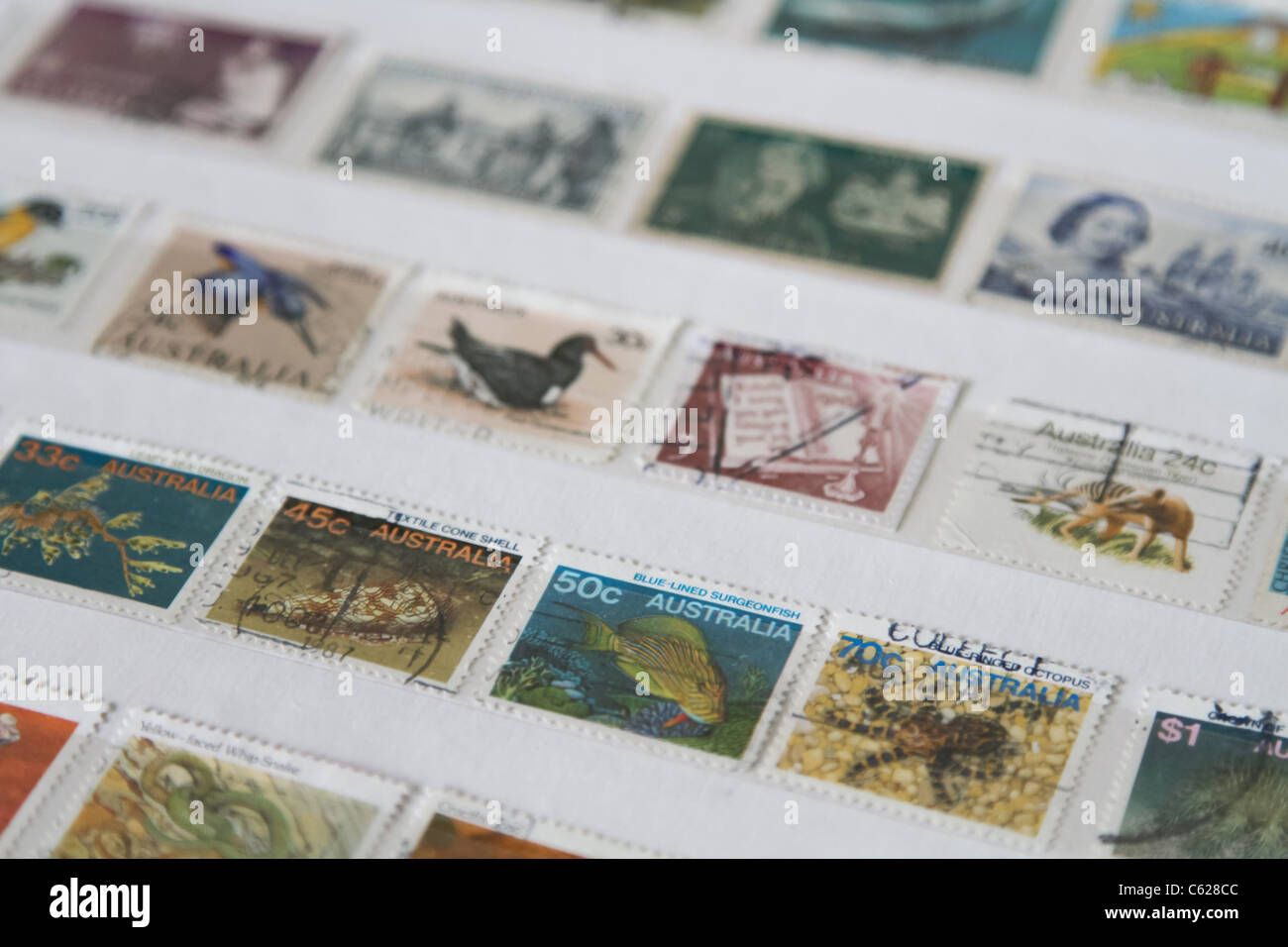 Australian stamps collection Stock Photo Alamy