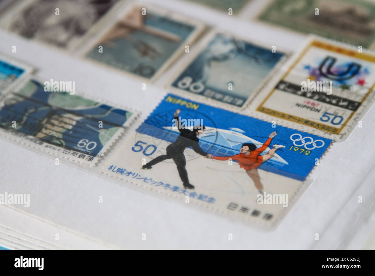 Japanese stamp stamp collection Stock Photo Alamy