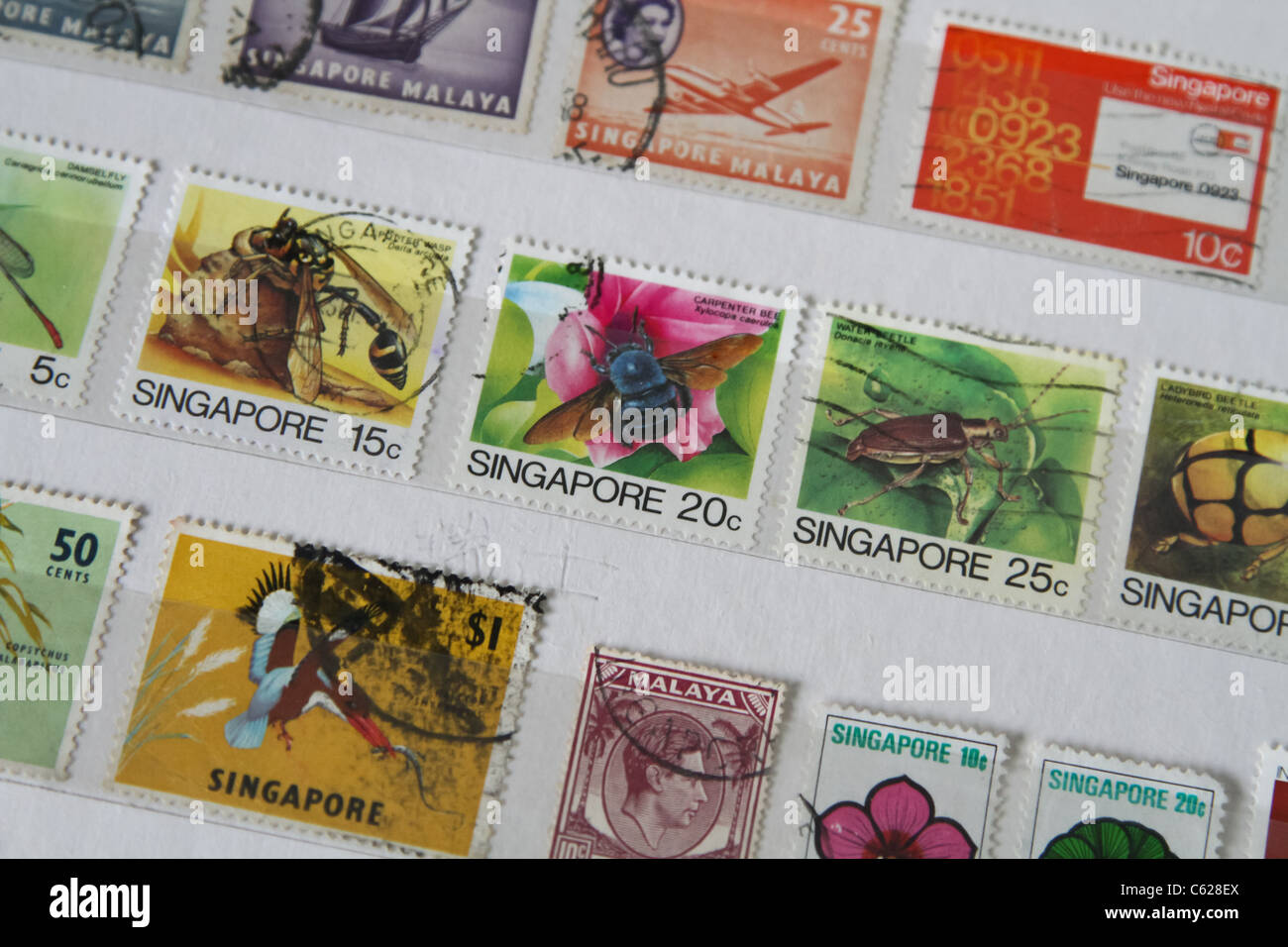 Singapore stamp stamp collection Stock Photo Alamy