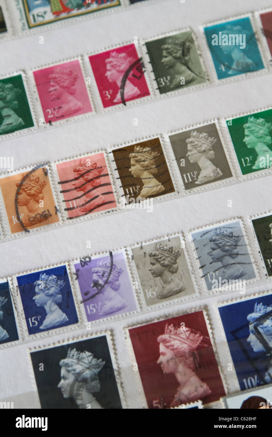 British stamp UK stamps collection Stock Photo