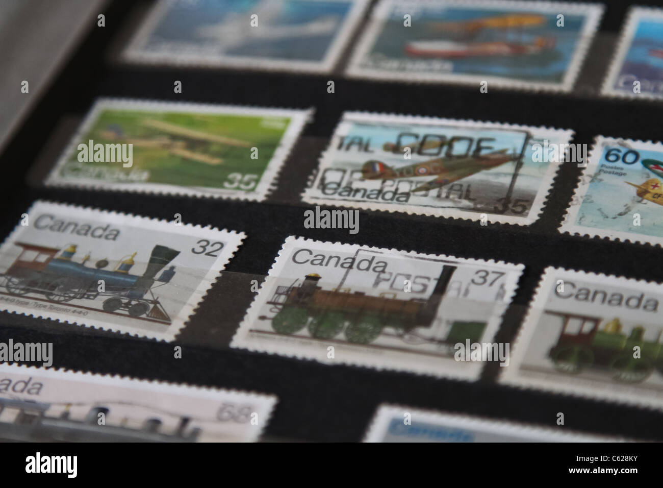 Canadian stamp Canada stamps collection Stock Photo Alamy