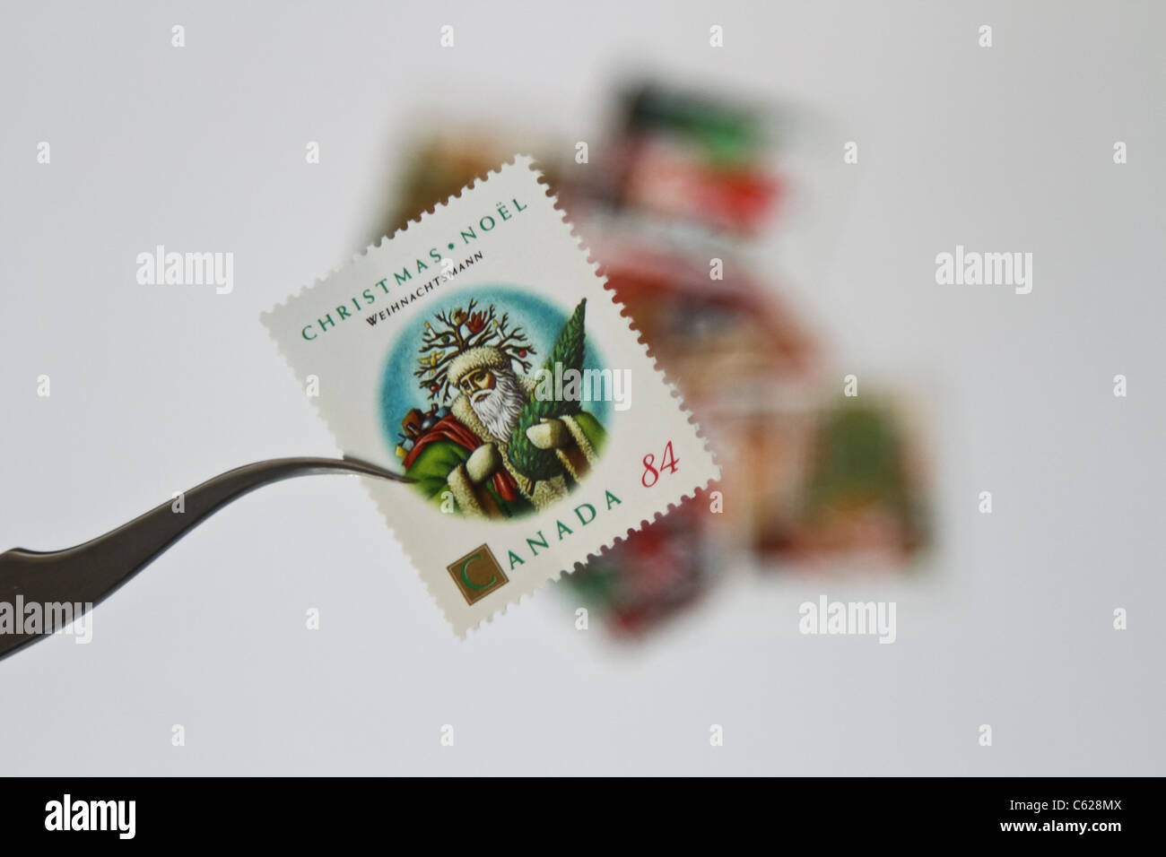Christmas stamp Canadian stamp Stock Photo