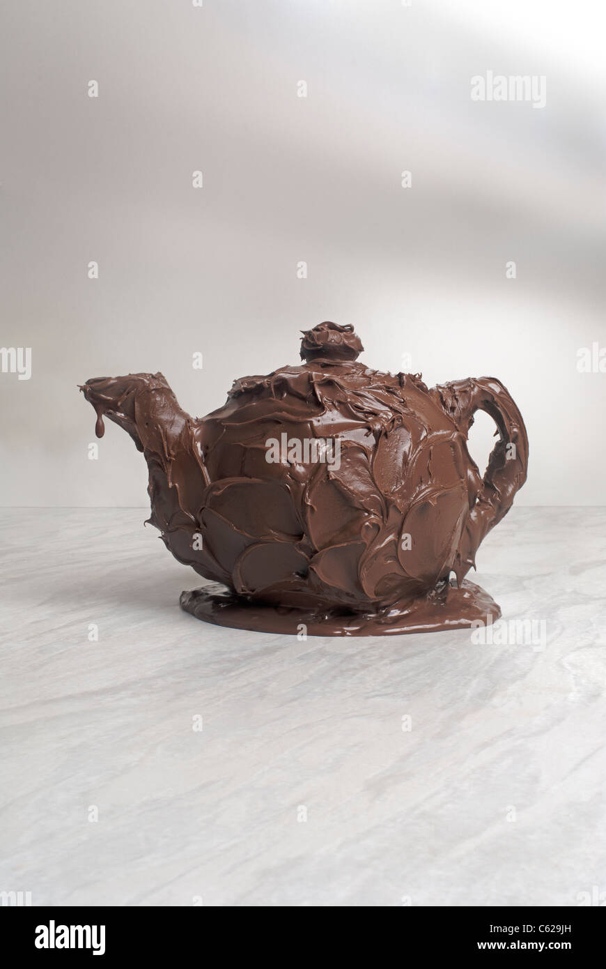 Teapot made of chocolate Stock Photo Alamy