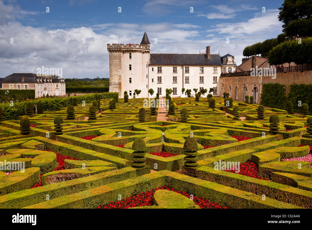 The beautiful garden of love at chateau Villandry in the historic Loire Valley, France. Stock Photo