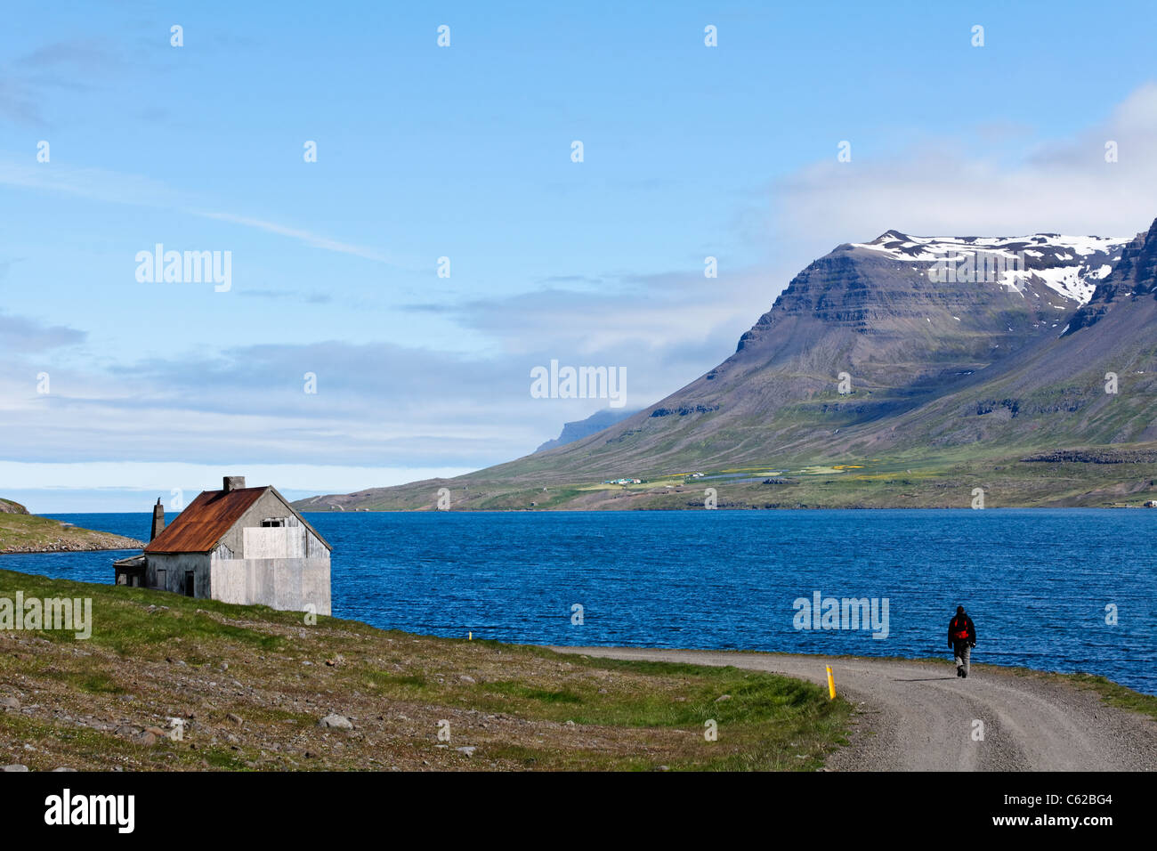 Landscape in the Eastfjords near Seydisfjordur village, Iceland Stock Photo