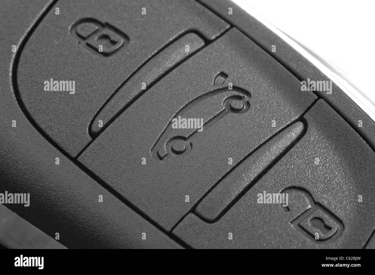 macro photograph of a remote control buttons on a car key Stock Photo
