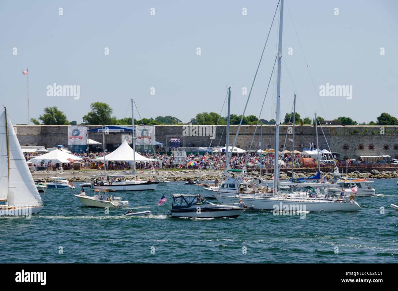 Rhode Island, Newport. Annual Newport Folk Festival held at Fort Adams