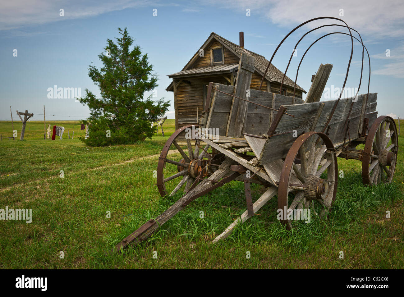 1880 historic wild west town in South Dakota near Murdo. Old broken