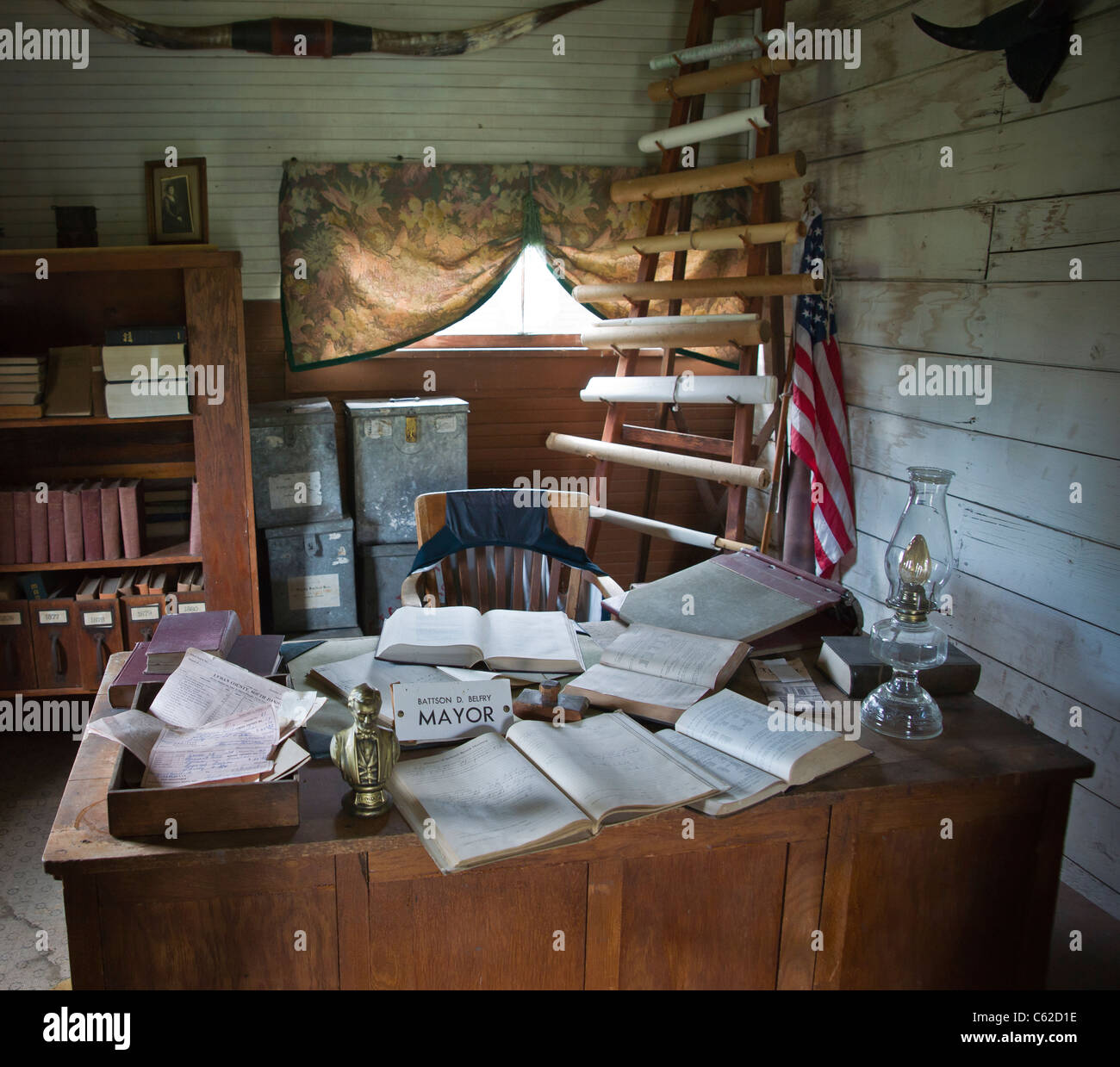 1880 historic wild west town in South Dakota near Murdo. Inside mayor