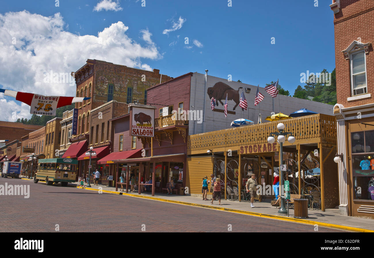 Downtown street in historic Deadwood South Dakota USA Stock Photo - Alamy