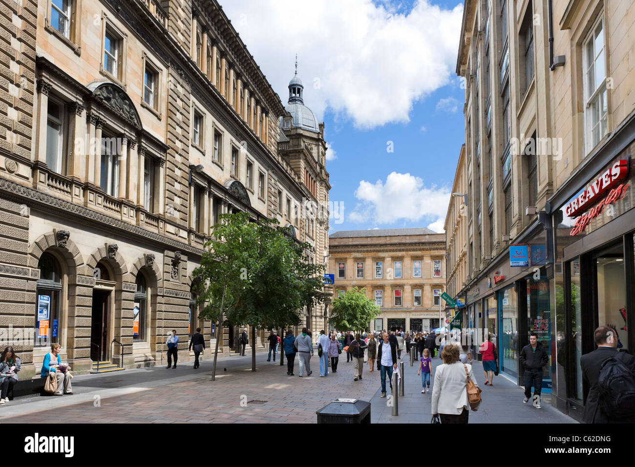 Shops on Gordon Street in the city centre, Glasgow, Scotland, UK Stock Photo