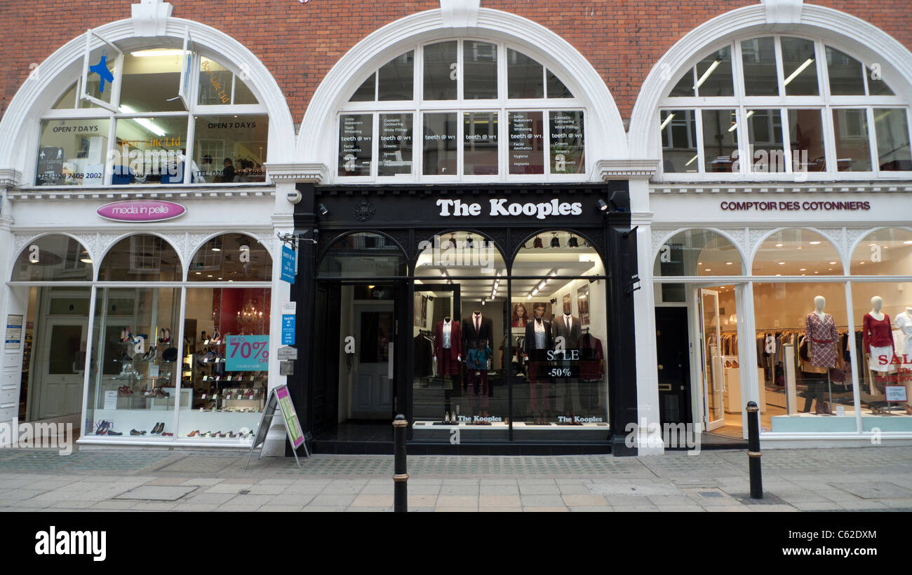 Sales in the Bond Street shops The Kooples, Moda in Pelle and Comptoir Des Cotonniers London W1 England UK   KATHY DEWITT Stock Photo