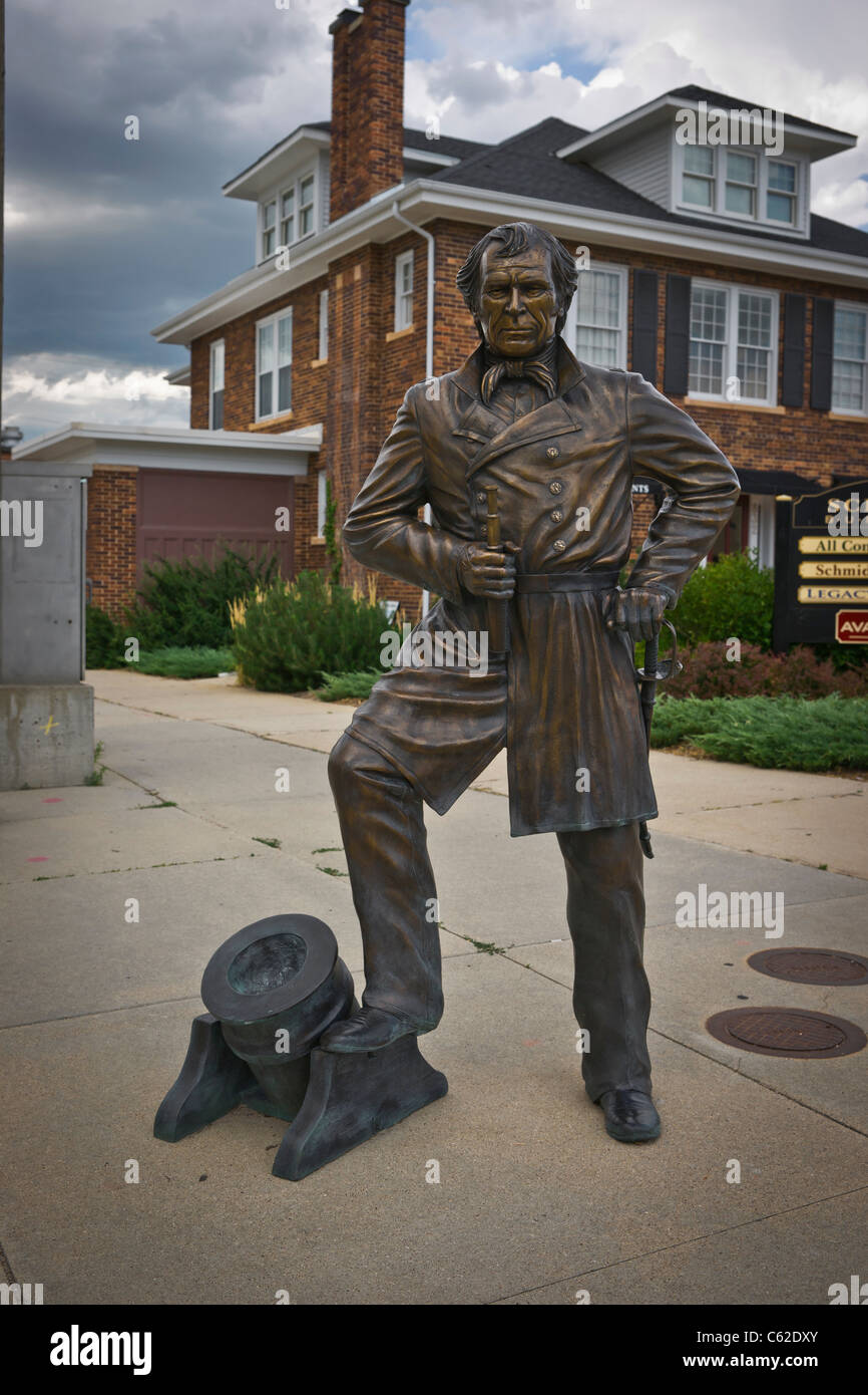 Bronze statue of American president Zachary Taylor in Rapid City South