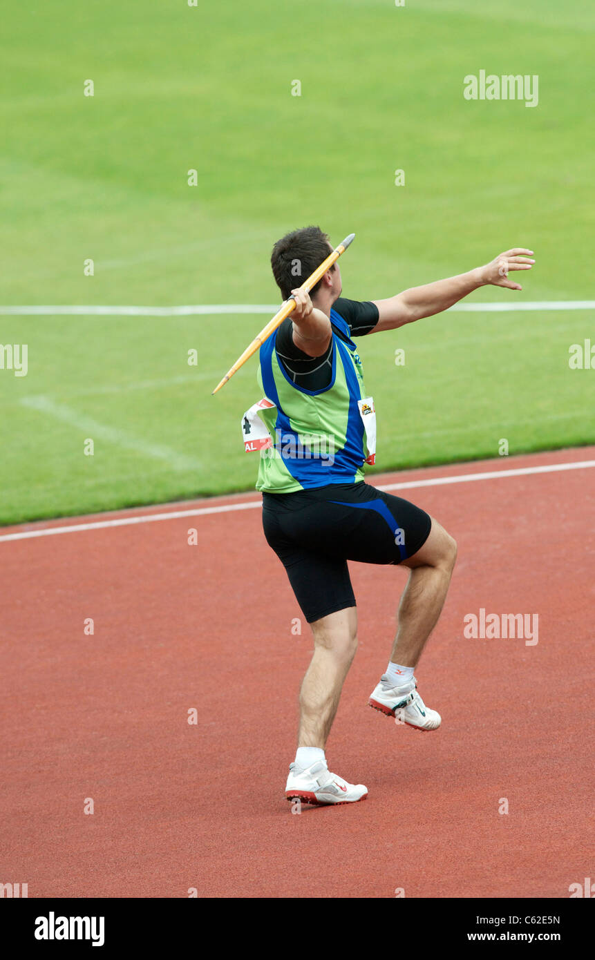 javelin thrower about to realease the javelin Stock Photo - Alamy