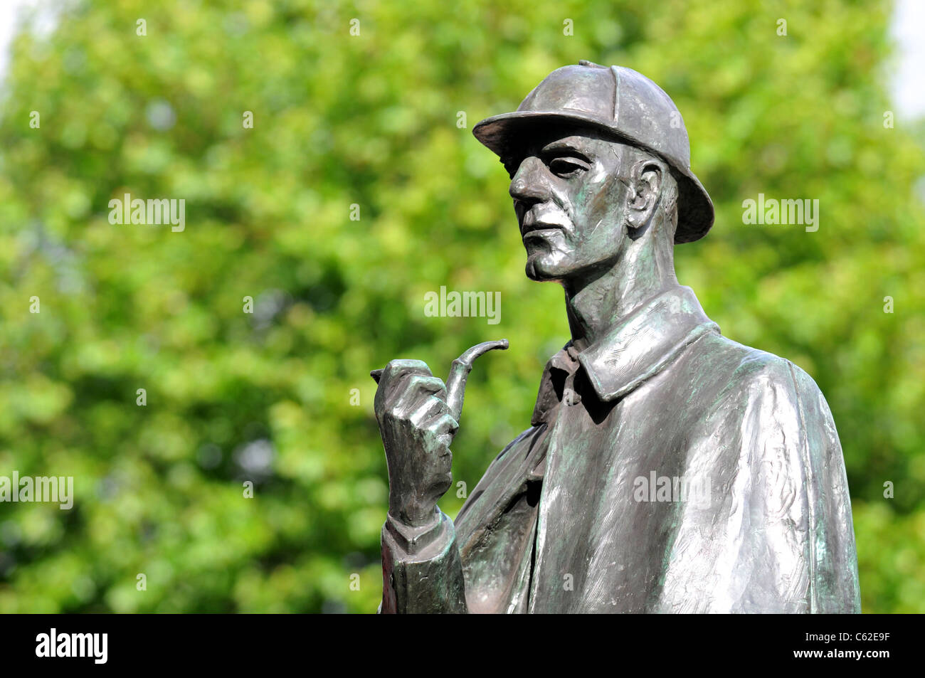 Sherlock Holmes statue, Baker Street, Marylebone, London, Britain, UK Stock Photo