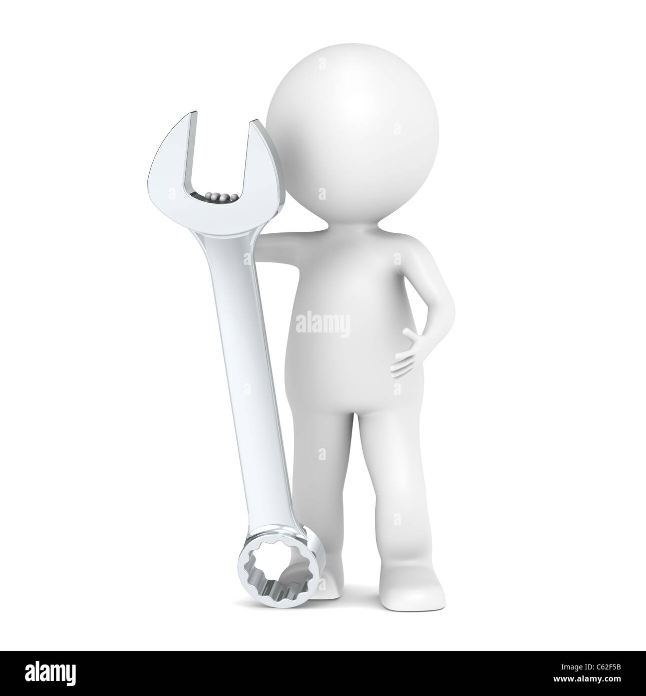 3d People - Man, Person With A Wrench Businessman And Builder Fix It Stock  Photo, Picture and Royalty Free Image. Image 16389688.