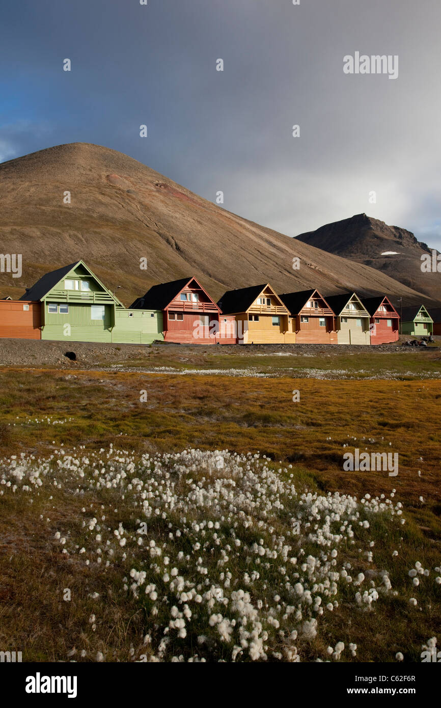 Image shows Longyearbyen, the largest settlement of Svalbard archipelago, Norway. Photo:Jeff Gilbert Stock Photo