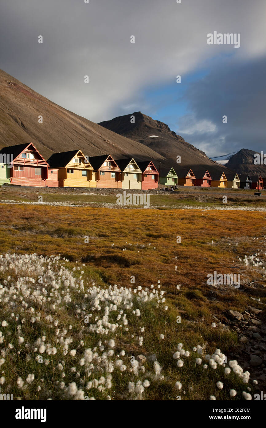 Image shows Longyearbyen, the largest settlement of Svalbard archipelago, Norway. Photo:Jeff Gilbert Stock Photo