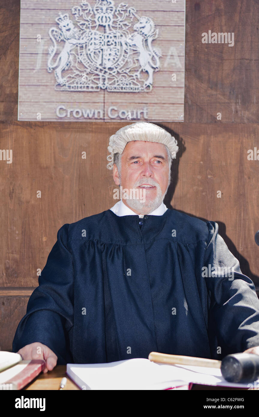 Man acting the role of a Crown Court Judge Stock Photo