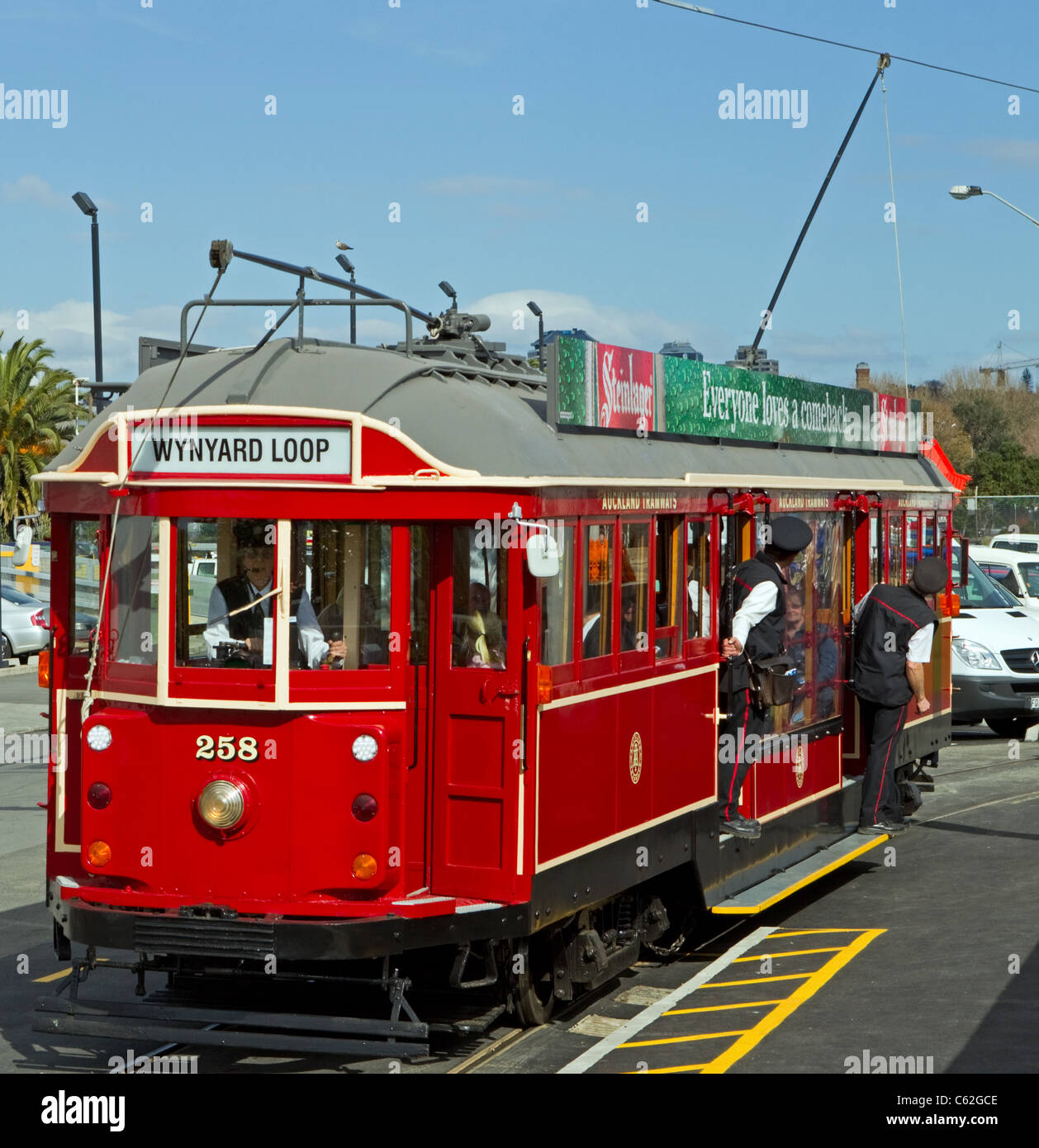 Tram, Wynyard Quarter, Auckland, New Zealand, Wednesday, August 10 ...
