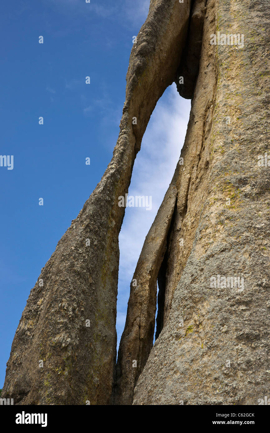 Needles Eye granite outcropping located on Needles Highway landscape Custer State Park located in Black Hills South Dakota  hi-res Stock Photo