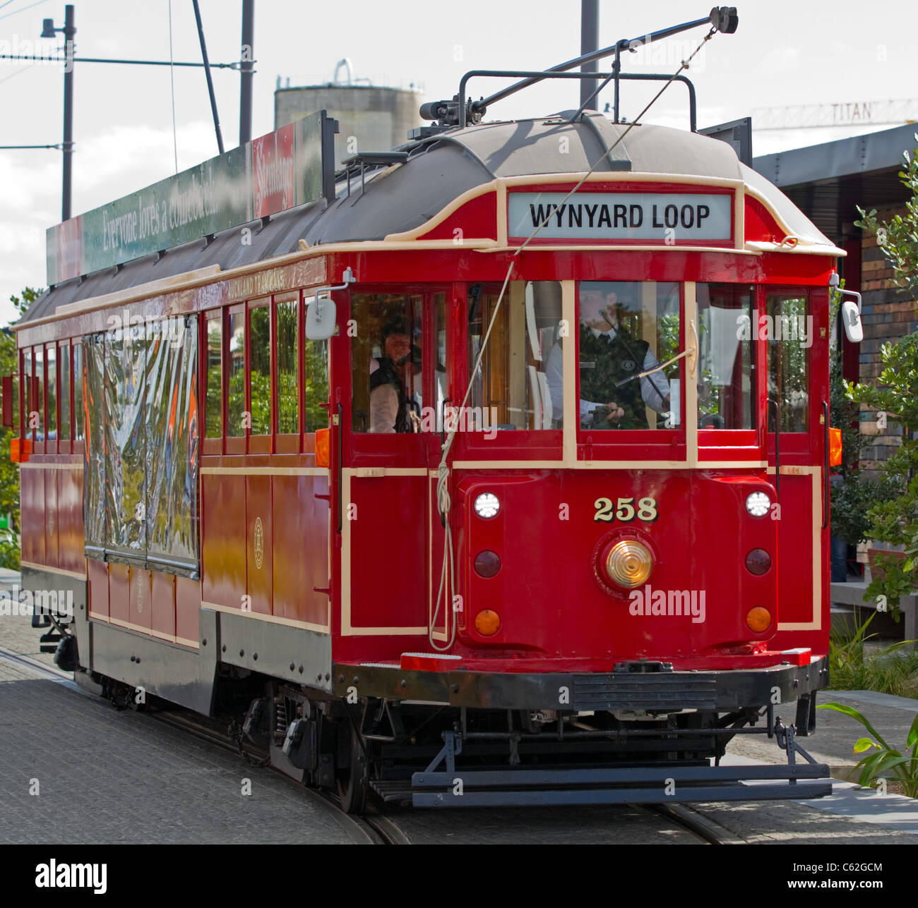 Tram, Wynyard Quarter, Auckland, New Zealand, Wednesday, August 10 ...