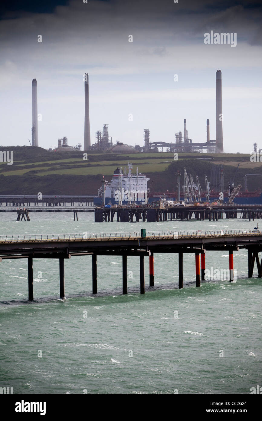 The LNG terminal at Milford Haven, West Wales. Stock Photo