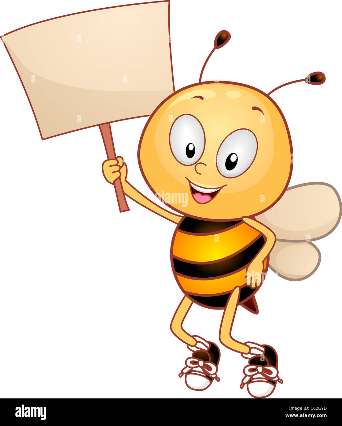 Cartoon bee holding sign hi-res stock photography and images - Alamy