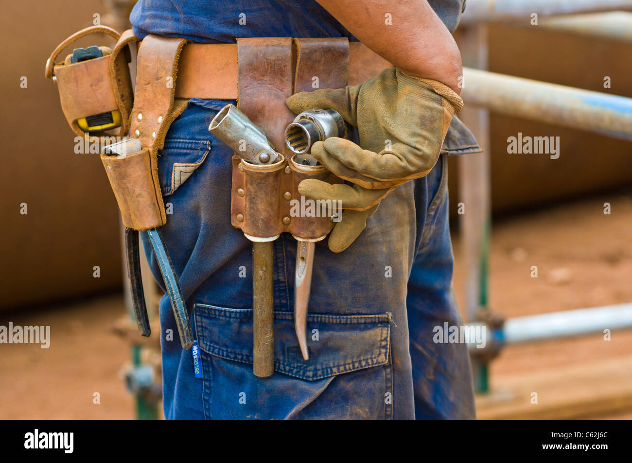 A scaffolder's tool belt Stock Photo - Alamy