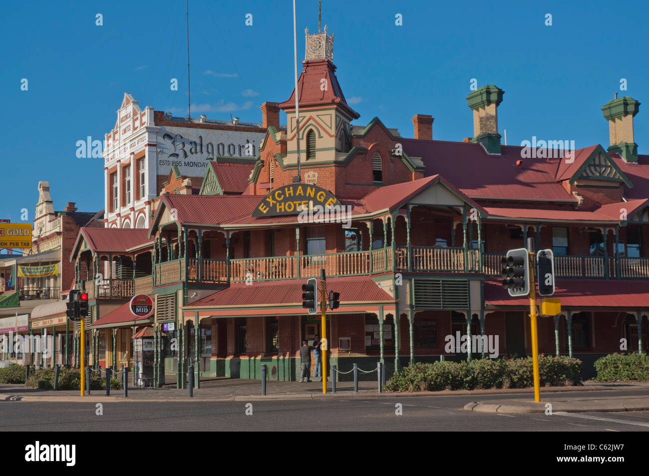 The historic Exchange Hotel in the gold mining town of Kalgoorlie in Western Australia Stock Photo