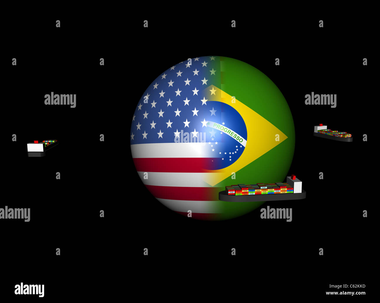 Flag ship containers american hi-res stock photography and images - Alamy