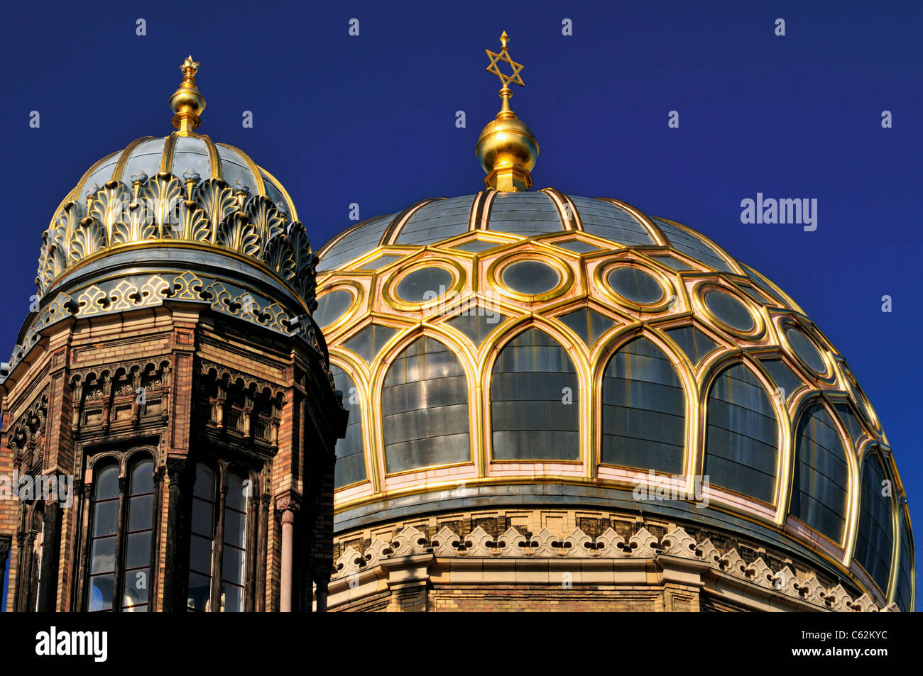 Germany, Berlin: Gold and glass roof of the New Synagogue in the Oranienburger Street Stock Photo