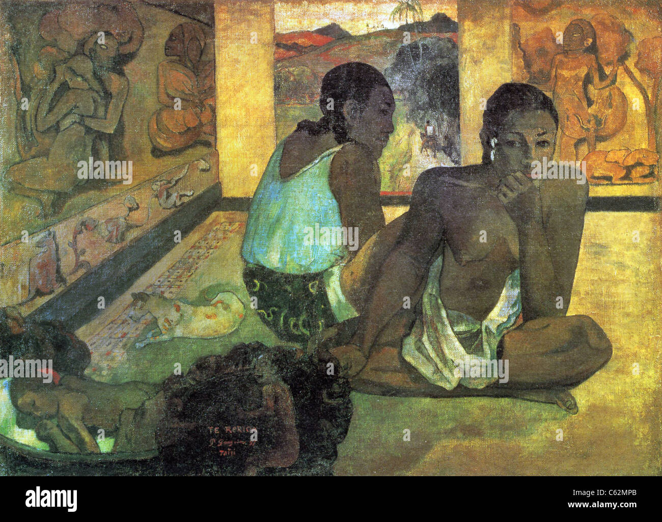 Tableau de Gauguin - impression sur toile - Paul Gauguin, Paysage de Tahiti - 100x70 cm | Leroy Merlin