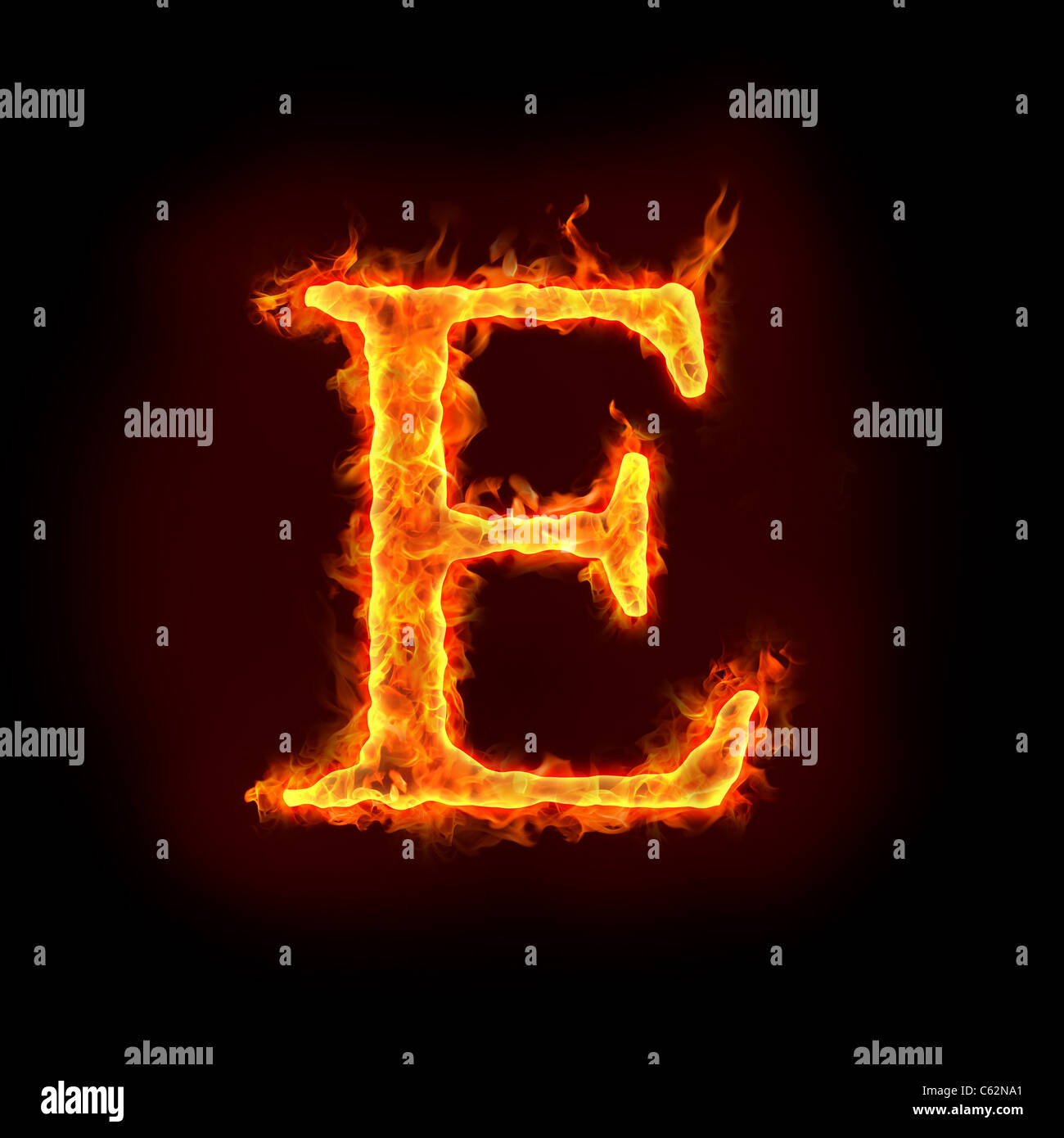 fire alphabets in flame, letter E Stock Photo - Alamy