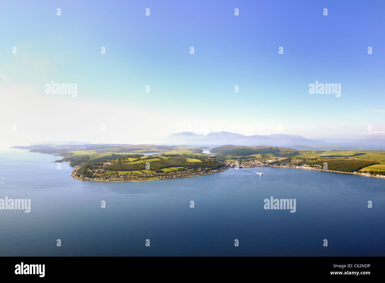 Aerial view of Rothesay and Bute on the west coast of Scotland, UK Stock Photo