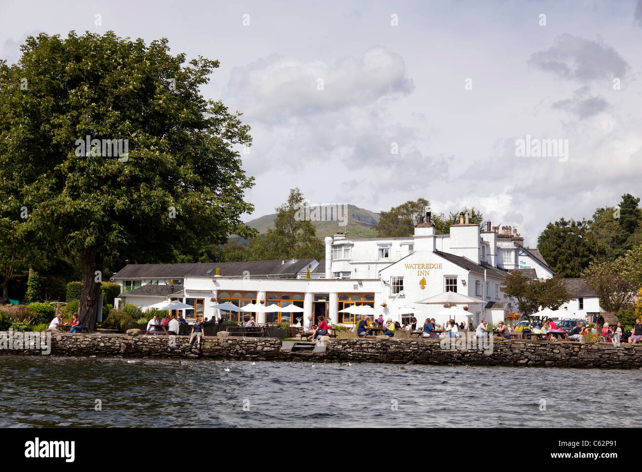 The Wateredge Inn at Ambleside on Lake Windermere. Stock Photo