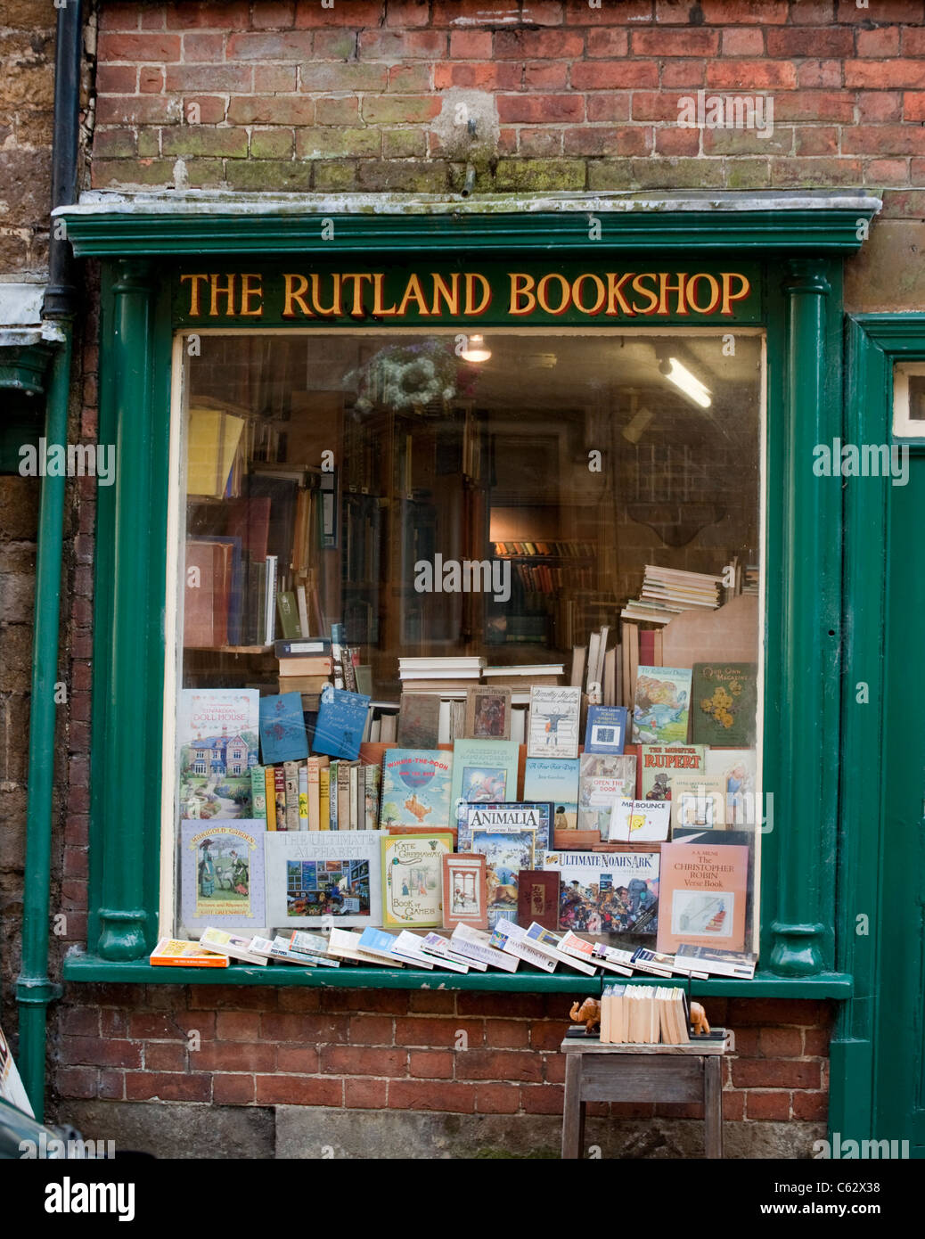 The Rutland Bookshop in Uppingham, Rutland, UK Stock Photo