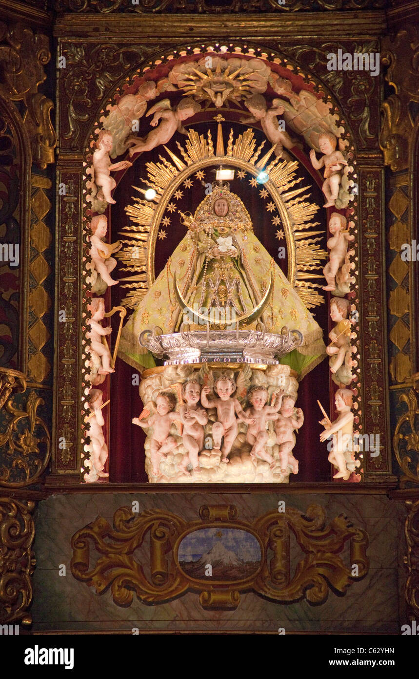 Virgin of snow inside the church, Las Nieves, Santa Cruz de La Palma, La Palma, Canary islands, Spain, Europe Stock Photo