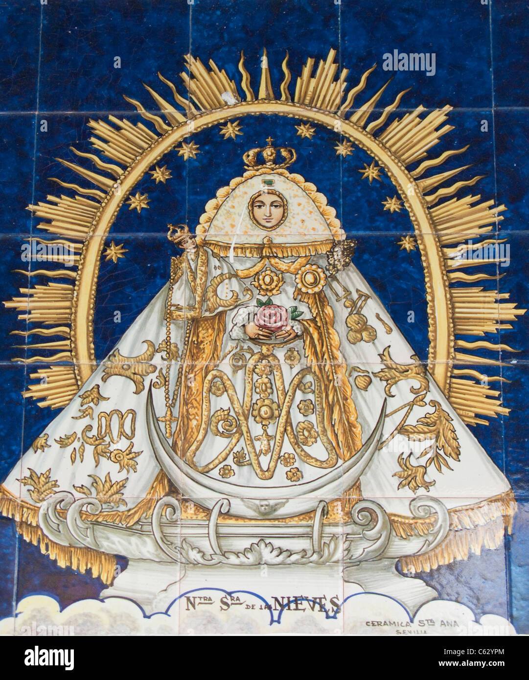 Virgin of snow inside the church, Las Nieves, Santa Cruz de La Palma, La Palma, Canary islands, Spain, Europe Stock Photo