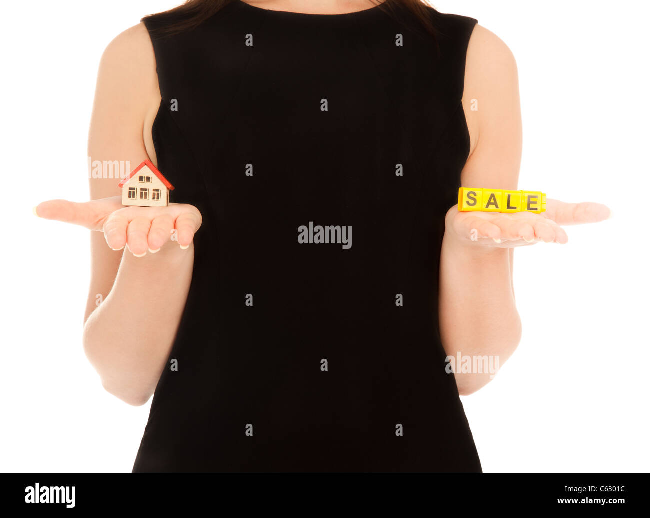Woman's hands holding house and keys isolated on white Stock Photo - Alamy