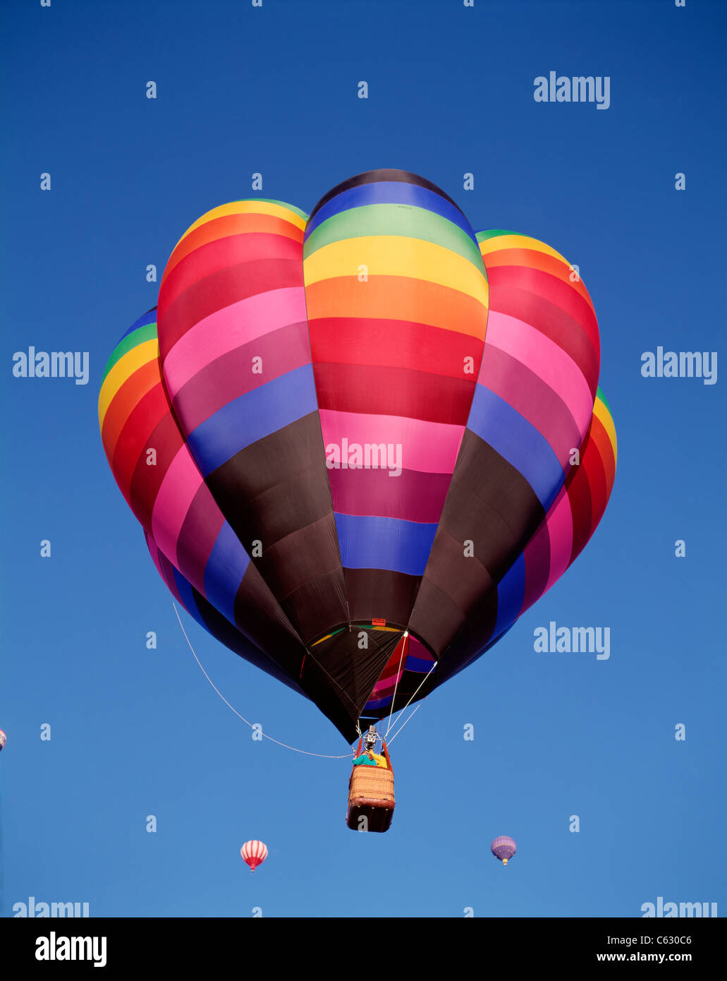Colourful Hot Air Balloon in Sky, Albuquerque, New Mexico, America Stock Photo