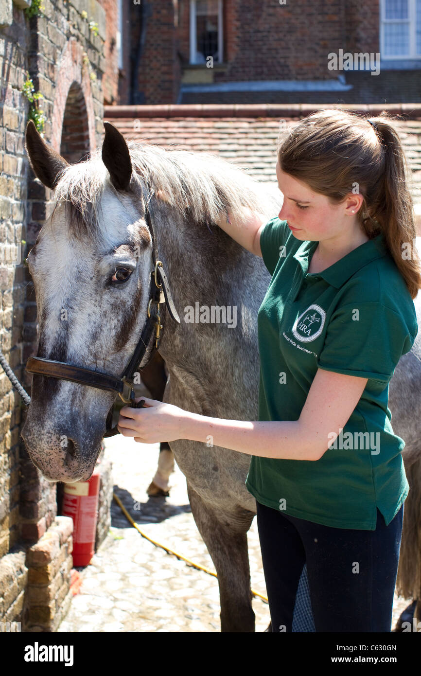 The Horse Rangers Association organization for children interested in horsemanship, Hampton Court, UK.Photo:Jeff Gilbert Stock Photo
