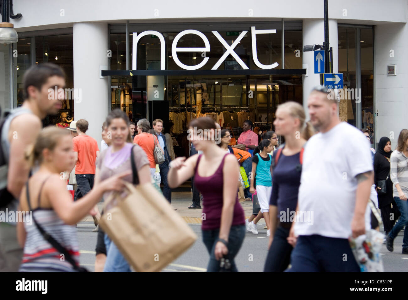 next clothing shop store Oxford street London Stock Photo